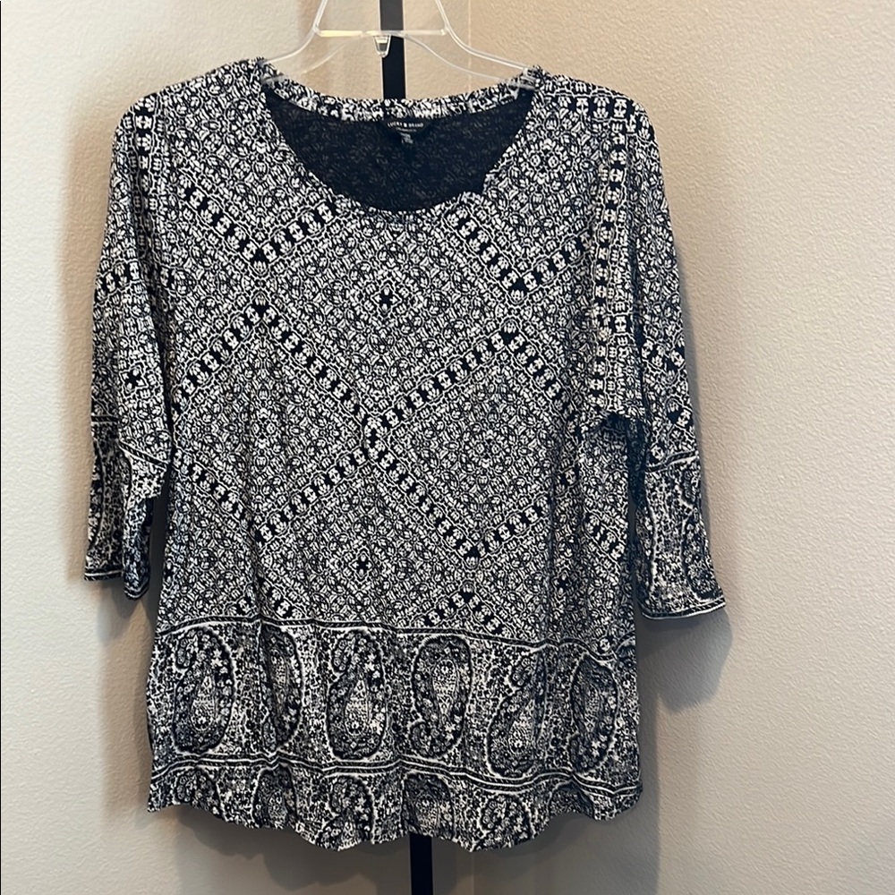 Lucky Brand Black and White Boxy Blouse